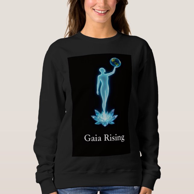 Gaia Rising Womens Sweatshirt T Shirt (Framsida)