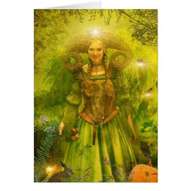 Gaias trädgård hälsningskort (Framsidan)