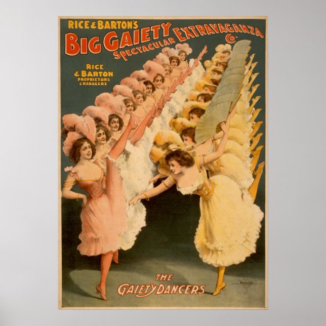 Gaiety Dancers - Vintage Advertising Poster (Framsidan)