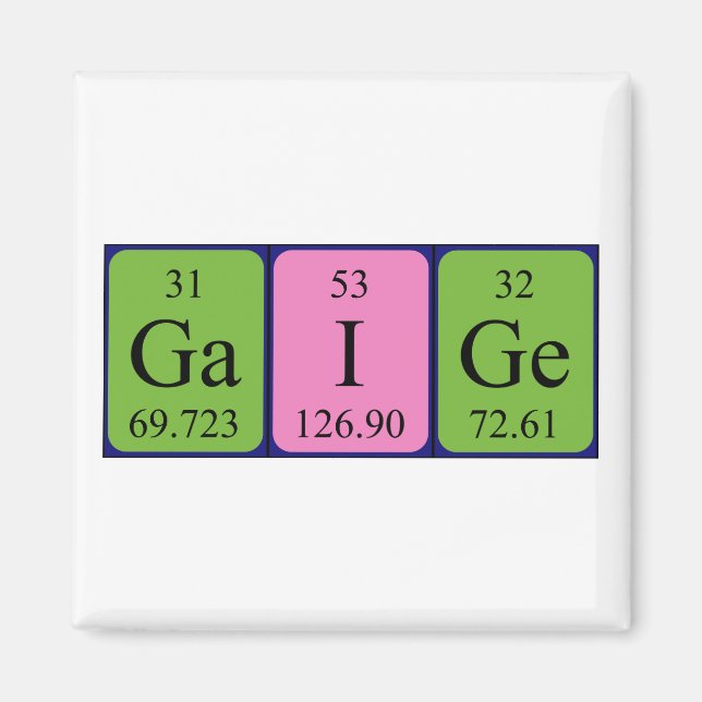 Gaige Perioge bord namn magnet (Framsidan)