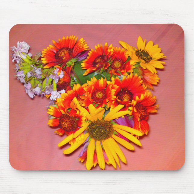 Gaillardia Flower Mix Mousepad Musmatta (Framsidan)