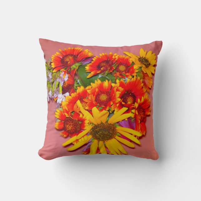 Gaillardia Flower Mix Pillow Kudde (Framsida)