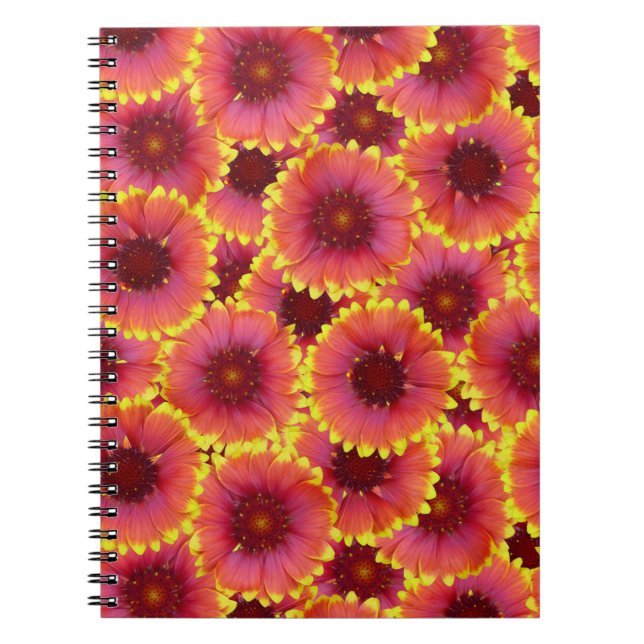 Gaillardia Seamless Mönster Anteckningsbok (Framsidan)