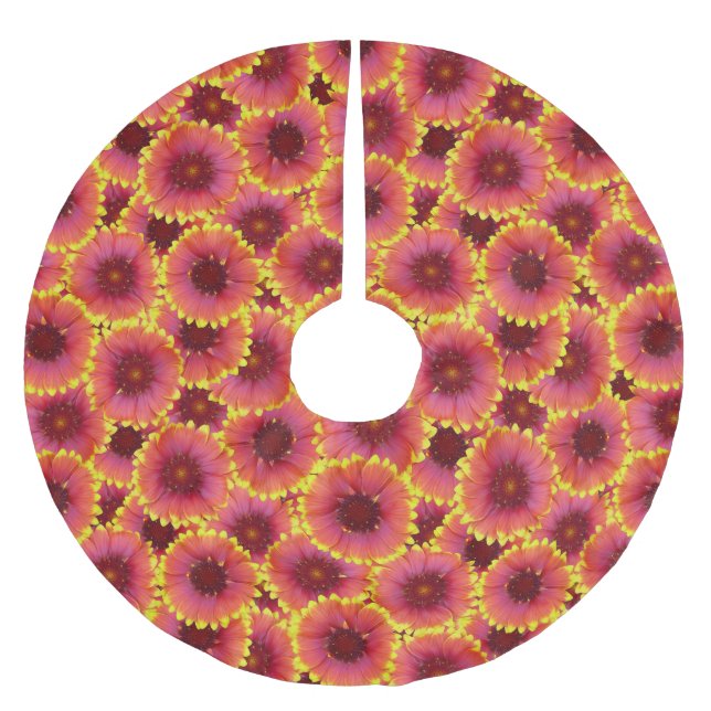 Gaillardia Seamless Mönster Julgransmatta Borstad Polyester (Framsidan)