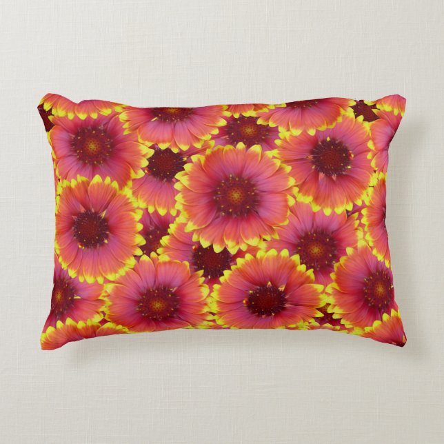 Gaillardia Seamless Mönster Prydnadskudde (Framsidan)