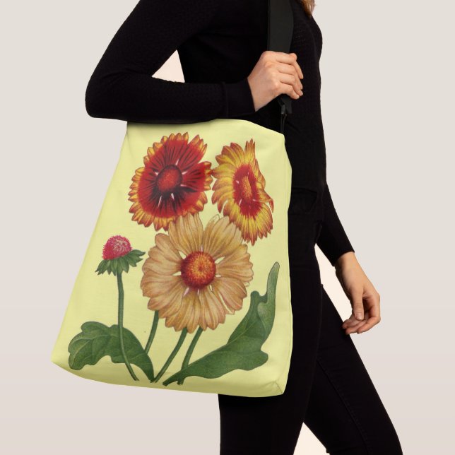 gaillardias blommor tryck axelväska (Närbild)