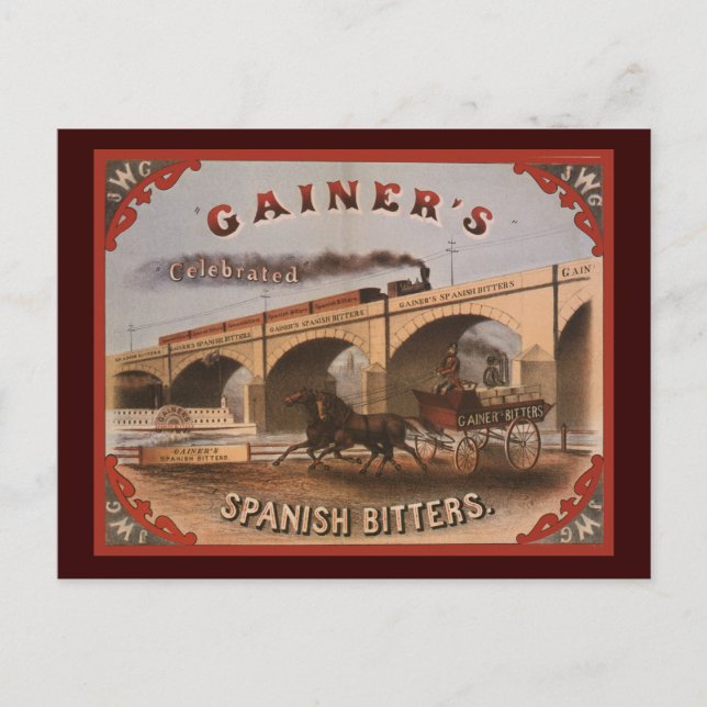 Gainers spanska Bitters Vykort (Framsida)