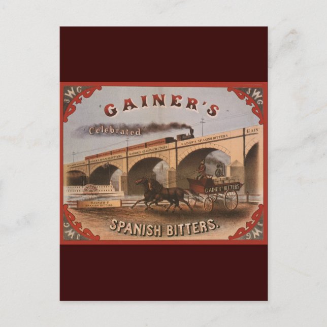 Gainers spanska Bitters Vykort (Framsida)