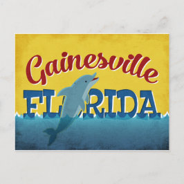 Gainesville Florida Dolphin Retro Vintage resor Vykort