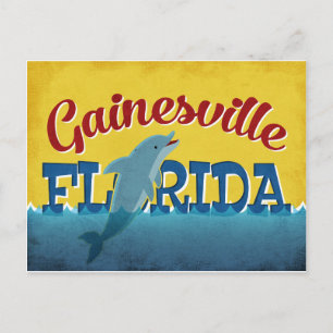 Gainesville Florida Dolphin Retro Vintage resor Vykort