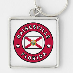 Gainesville Florida Fyrkantig Silverfärgad Nyckelring