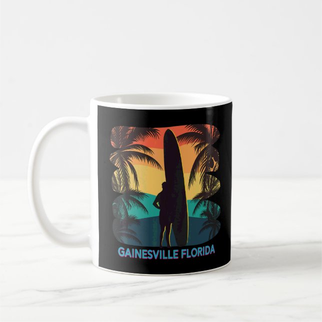 Gainesville Florida Handflatan Träd Surfboard Sur Kaffemugg (Vänster)