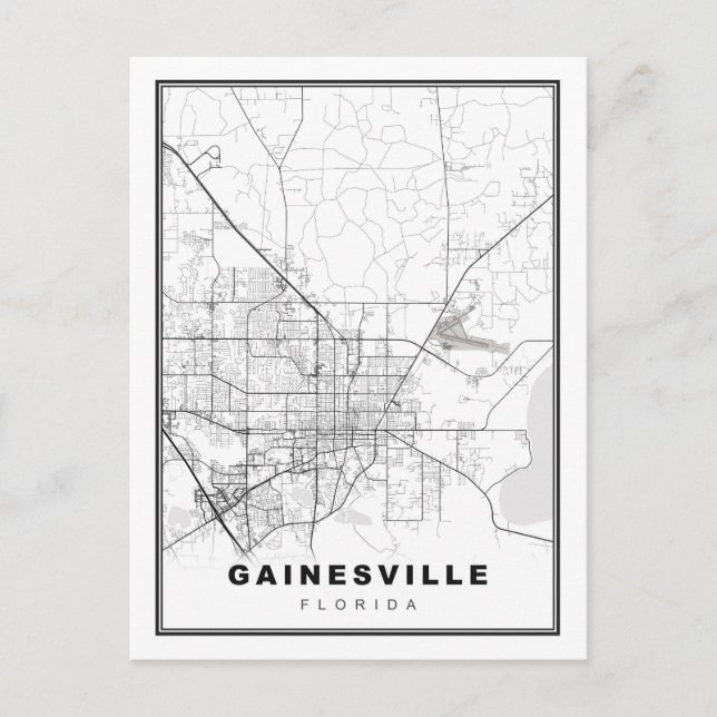 Gainesville Map Vykort (Framsida)