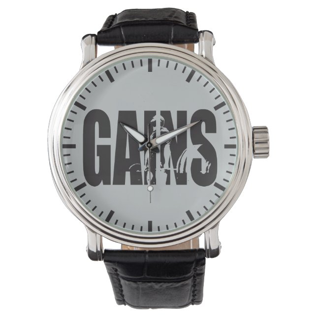 GAINS - "Body byggnad" Motivering Armbandsur (Framsida)