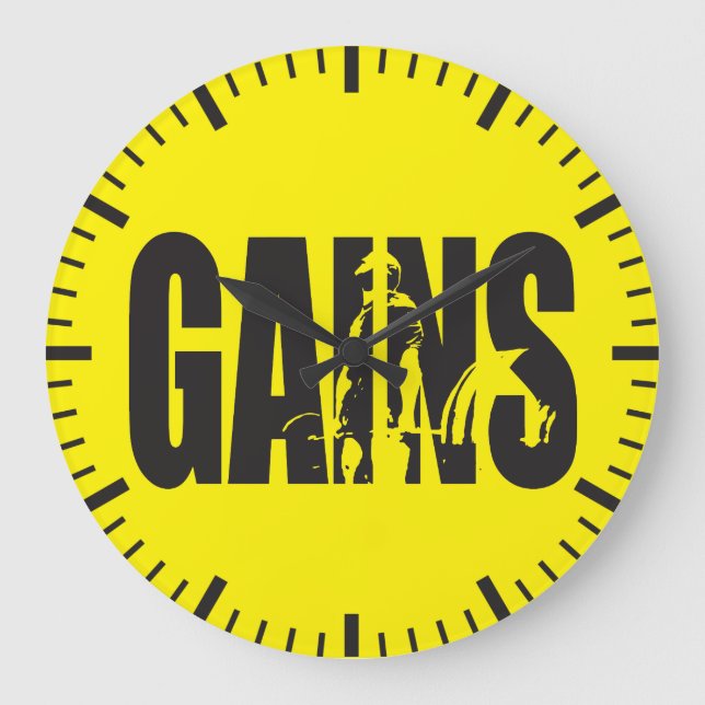 GAINS - "Body byggnad" Motivering Stor Klocka (Framsida)