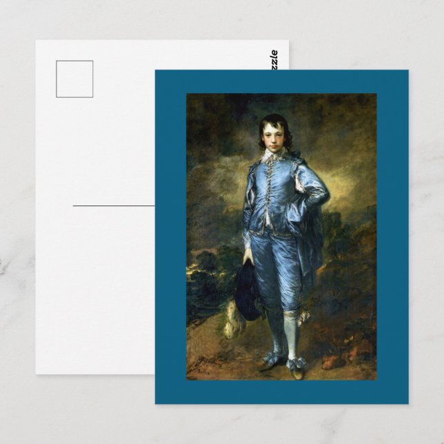 Gainsborough - Den blå pojken, Vykort (Fram/baksida)