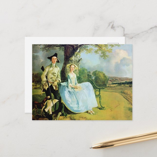 Gainsborough, herr och fru Andrews, Vykort (Fram/Back In Situ)