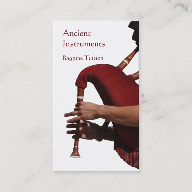 Gaita eller säckpipe- spelare visitkort (Framsida)