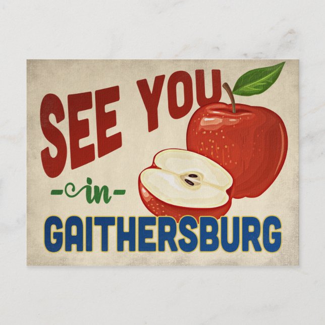 Gaithersburg Maryland Apple - Vintage resor Vykort (Framsida)
