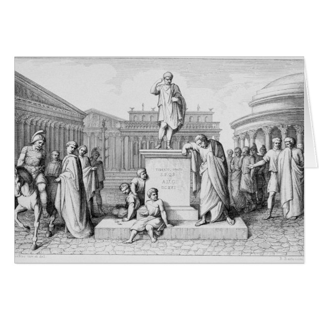 Gaius Gracchus Weeping före sitt Pappor Hälsningskort (Framsidan Horizontal)