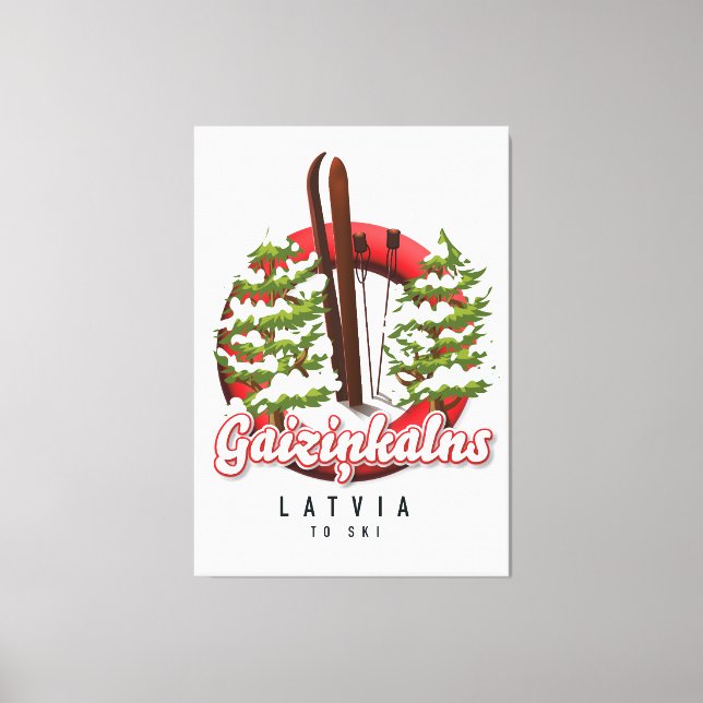 Gaiziņkalns Lettland skidlogo Canvastryck (Framsida)