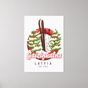 Gaiziņkalns Lettlands skidlogotyp Canvastryck