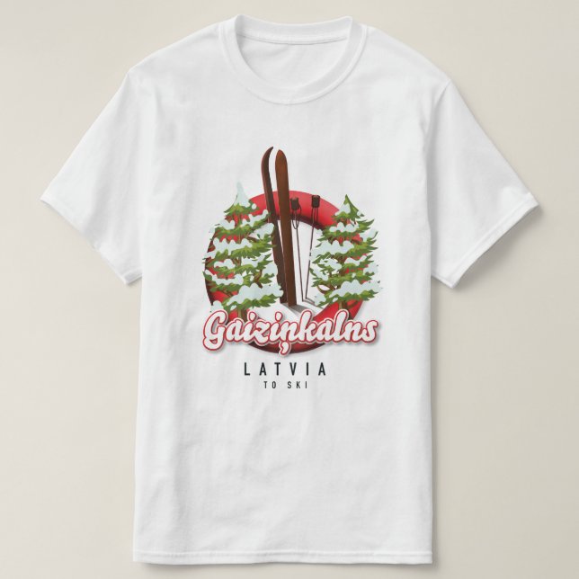 Gaiziņkalns Lettlands skidlogotyp T Shirt (Design framsida)