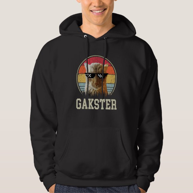 Gakster Meme cat lover retro sunset Gakster with s Hoodie (Framsida)