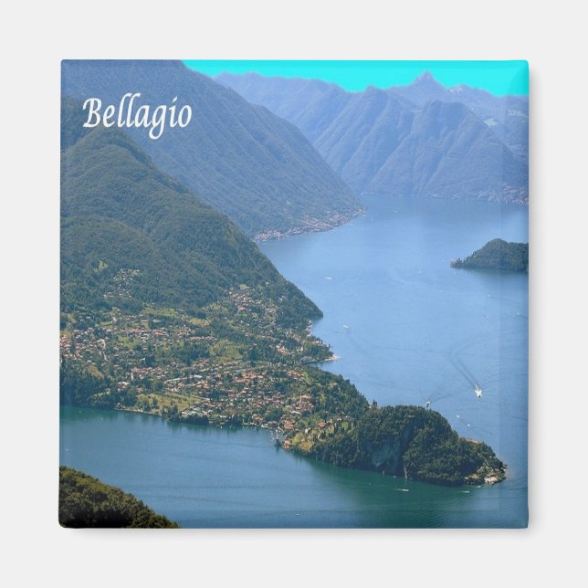 GAL014 BELLAGIO, Sjö Como, Italien, Fridge Magnet (Framsidan)