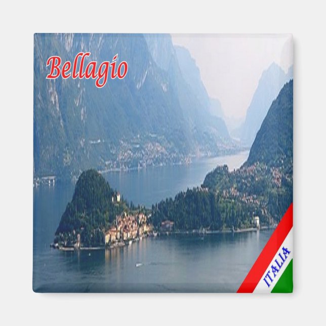 GAL015 BELLAGIO, Sjö Como, Italien, Fridge Magnet (Framsidan)