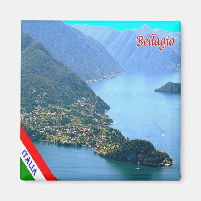 GAL016 BELLAGIO, Sjö Como, Italien, Fridge Magnet (Framsidan)