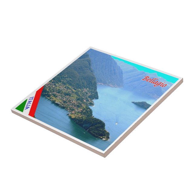 GAL016 BELLAGIO, Sjö Como, Italien Kakelplatta (Sidan)