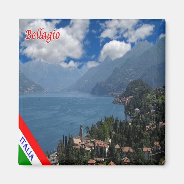 GAL017 BELLAGIO, Sjö Como, Italien, Fridge Magnet (Framsidan)