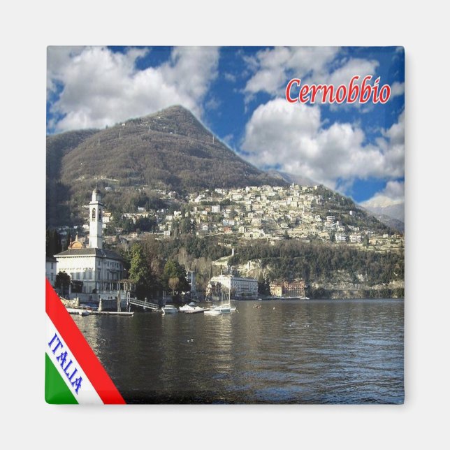 GAL024 CERNOBBIO, Sjö Como, Italien, Fridge Magnet (Framsidan)