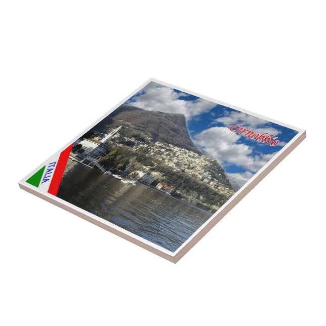 GAL024 CERNOBBIO, Sjö Como, Italien Kakelplatta (Sidan)