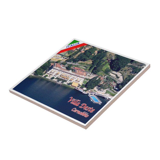 GAL027 CERNOBBIO, Sjö Como, Italien Kakelplatta (Sidan)