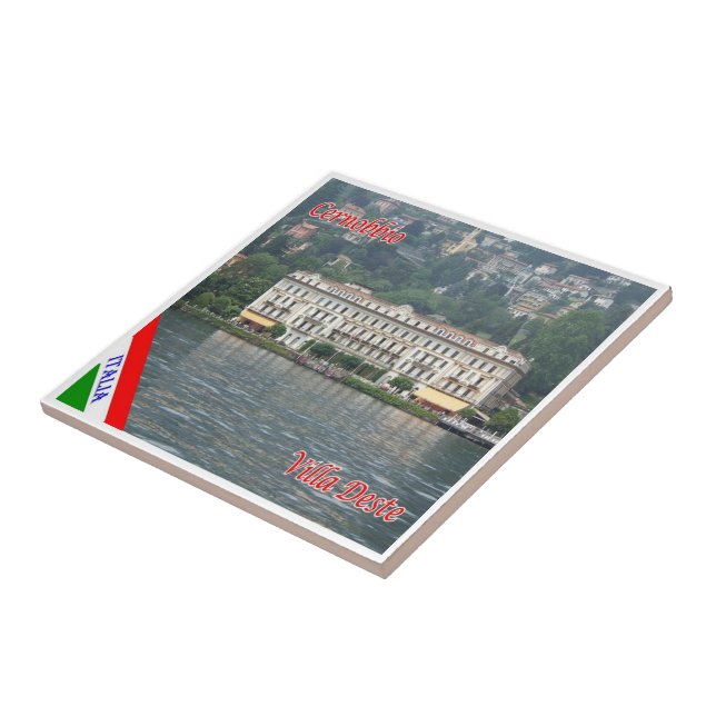 GAL031 CERNOBBIO, Sjö Como Italien Kakelplatta (Sidan)