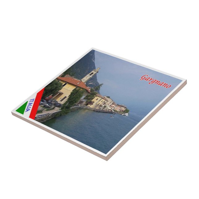 GAL040 GARGNANO, Sjö Garda, Italien Kakelplatta (Sidan)