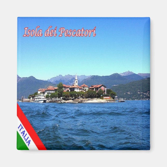 GAL049 ISOLA DEI PESCATORI Sjö Maggiore Fridge Magnet (Framsidan)