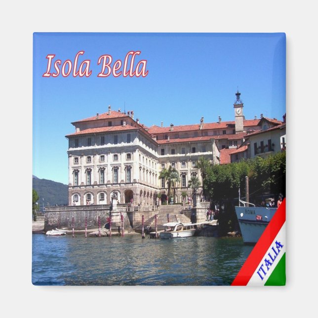 GAL051 ISOLA BELLA, Sjö Maggiore Italien, Fridge Magnet (Framsidan)