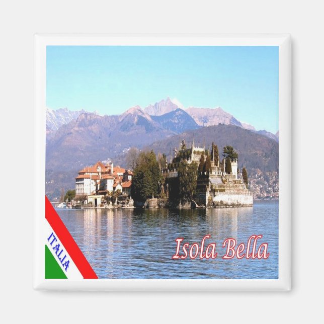 GAL054 ISOLA BELLA, Sjö Maggiore, Italien, Fridge Magnet (Framsidan)