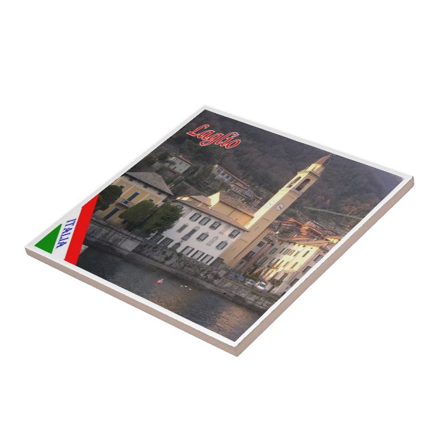 GAL056 LAGLIO, Sjö Como, Italien Kakelplatta (Sidan)