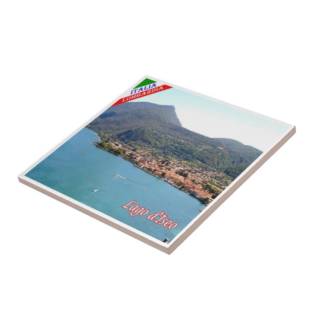 GAL062 Sjö Iseo-vy, Italien Kakelplatta (Sidan)