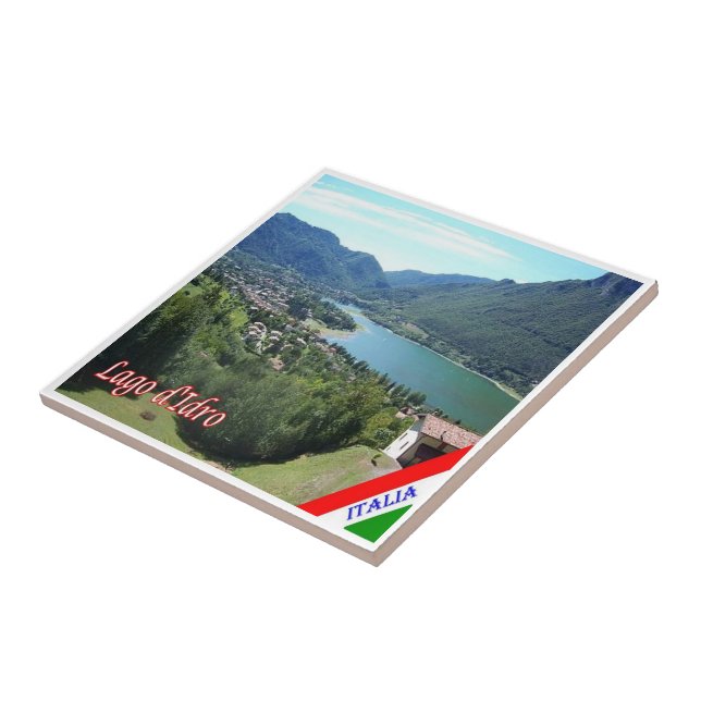 GAL068 SJÖ IDRO Aerial View, Italien Kakelplatta (Sidan)