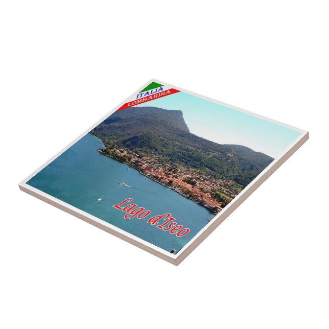GAL071 SJÖ ISEO Panorama, Italien Kakelplatta (Sidan)