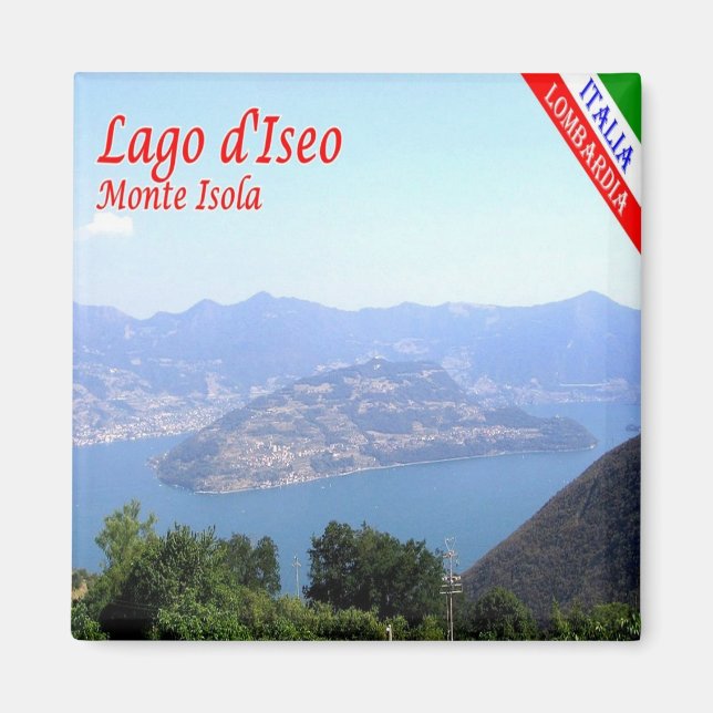 GAL091 MONTE ISOLA, Sjö Iseo, Italien, Fridge Magnet (Framsidan)