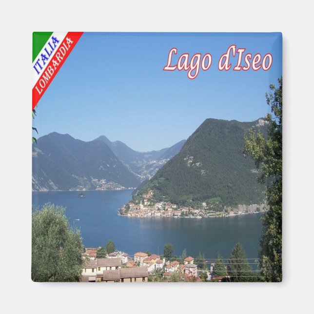GAL092 MONTE ISOLA, Sjö Iseo, Italien, Fridge Magnet (Framsidan)