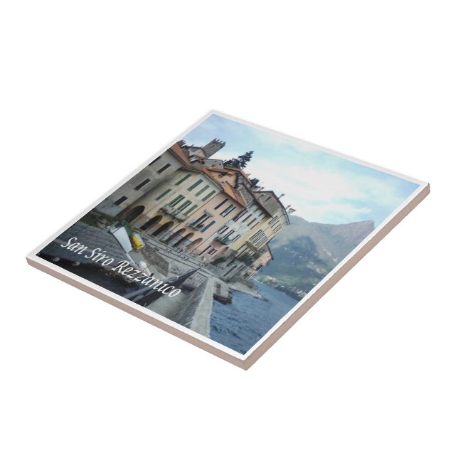 GAL106 SAN SIRO, REZZANICO, Sjö Como Kakelplatta (Sidan)