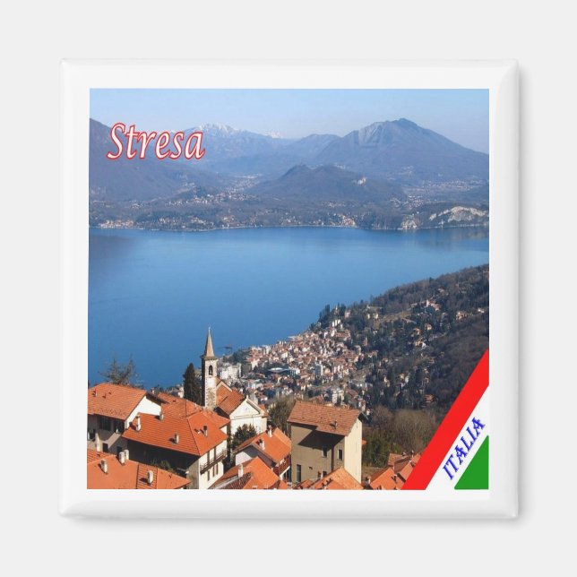 GAL115 STRESA, Sjö Maggiore, Italien, Fridge Magnet (Framsidan)