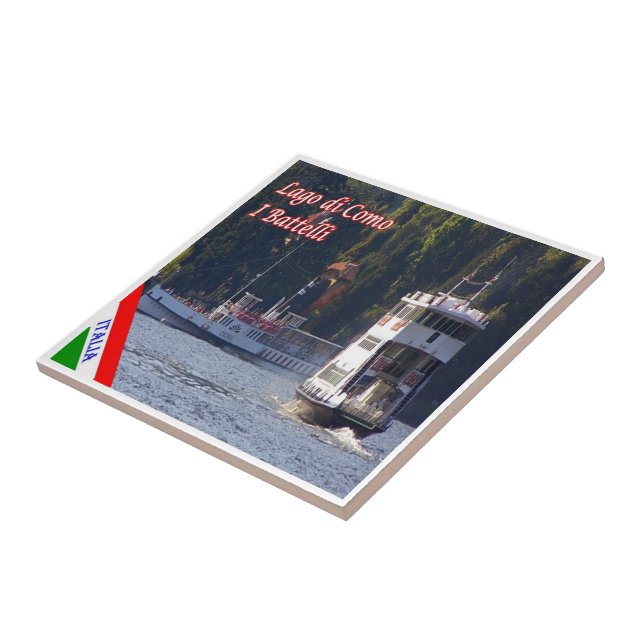 GAL118 SJÖ COMO, Boats, Italien Kakelplatta (Sidan)